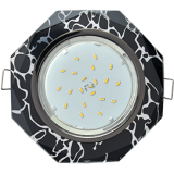 GX53 H4 5312 Rahmen Achteck Chrome auf Schwarz