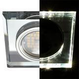 MR-16 LD1651 Rahmen Leuchtend Quadrat  Chrome mit Spiegel Effect